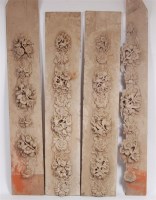 Lot 1591 - Two pairs of circa 1800 carved wood and...