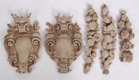 Lot 1592 - A pair of circa 1800 carved wood and...