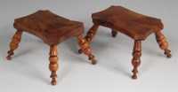 Lot 1601 - A pair of 19th century yew wood candle stands,...