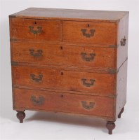 Lot 1603 - A 19th century camphor wood and brass bound...