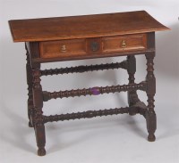 Lot 1614 - A circa 1700 joined oak side table, having...