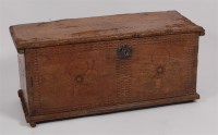 Lot 1623 - A late 17th century boarded oak coffer, having...