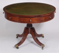 Lot 1634 - A Regency mahogany pedestal drum table, having...