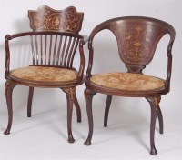 Lot 1636 - A pair of Sheraton Revival mahogany ladies and...