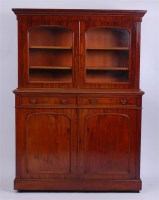 Lot 1642 - A Victorian mahogany bookcase cabinet, the...