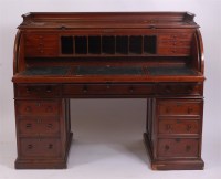 Lot 1643 - A mid-Victorian mahogany twin pedestal writing...