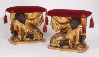 Lot 1655 - A pair of Venetian Blackamoor stools, circa...