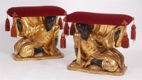 Lot 1656 - A pair of Venetian Blackamoor stools, circa...