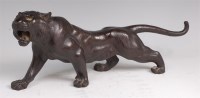 Lot 1439 - A Japanese Meiji period bronze tiger,...