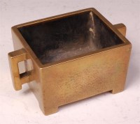 Lot 873 - A Chinese gilt bronze censor, of rectangular...