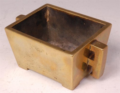 Lot 874 - A Chinese gilt bronze censor, of rectangular...
