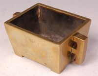 Lot 874 - A Chinese gilt bronze censor, of rectangular...