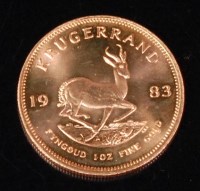 Lot 57 - South Africa, 1983 gold krugerrand, obv....