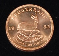 Lot 60 - South Africa, 1983 gold krugerrand, obv....