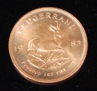 Lot 64 - South Africa, 1983 gold krugerrand, obv....