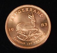 Lot 74 - South Africa, 1983 gold krugerrand, obv....