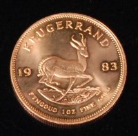 Lot 79 - South Africa, 1983 gold krugerrand, obv....