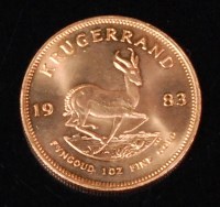 Lot 82 - South Africa, 1983 gold krugerrand, obv....