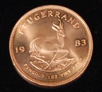 Lot 83 - South Africa, 1983 gold krugerrand, obv....
