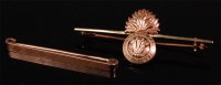 Lot 228 - A Royal Welch Fusiliers 9 carat gold bar...