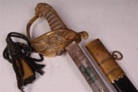 Lot 239 - An 1827 pattern Naval officer's sword, having...