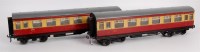 Lot 526 - 2x Bassett Lowke BR blood and custard coaches,...