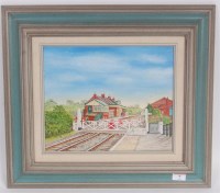 Lot 9 - A framed oil painting landscape 19"x17"...