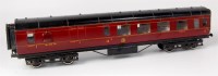 Lot 386 - Exley prewar maroon LMS brake/3rd corridor...