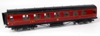 Lot 387 - Exley postwar maroon LMS 3rd class corridor...