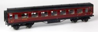 Lot 388 - Exley prewar maroon LMS 3rd class corridor...
