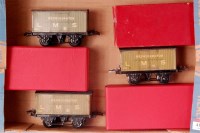 Lot 416 - 3x 1937-41 Hornby LMS No. 0 refrigerator vans...