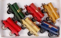 Lot 473 - 6x prewar Hornby tankers including 1922-3...