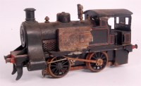 Lot 488 - Bing GI black 0-4-0 live steam tank loco, dent...