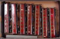 Lot 685 - 8 Hornby Dublo D3 LMS coaches, all with grey...