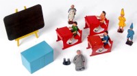 Lot 1204 - Crescent, from school days set, 3 red desks, 2...