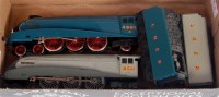 Lot 915 - A Hornby class A4 engine and tender two tone...