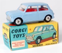 Lot 1632 - Corgi Toys, 226 Morris Mini Minor, pale blue...