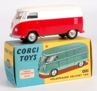 Lot 1727 - Corgi Toys, 433 Volkswagen delivery van, red...