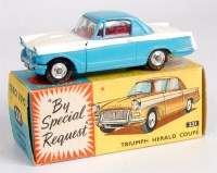 Lot 1744 - Corgi Toys, 231 Triumph Herald Coupe, blue and...