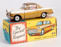 Lot 1746 - Corgi Toys, 231 Triumph Herald Coupe, gold and...
