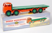 Lot 1966 - Dinky, 902 Foden flat truck, 2nd cab, orange...