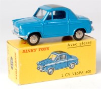 Lot 1989 - Dinky France, 529 2CV Vespa 400, blue, matt...