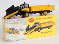 Lot 2059 - French Dinky Toys, 958 snow plough, yellow and...