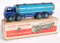 Lot 2064 - Dinky Toys, 504 Foden 14-ton tanker, dark blue...