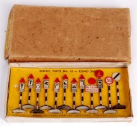 Lot 2074 - Dinky Toys No.47 Road Sign Set - filled in...