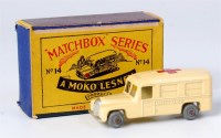 Lot 2371 - Matchbox, 1-75 series, No.14 Daimler ambulance...