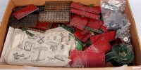 Lot 3181 - Tray of assorted 1950s red and green Meccano,...
