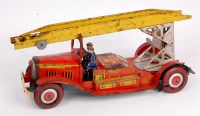Lot 3195 - Mettoy large tinplate clockwork Fire Engine -...
