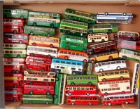 Lot 2557 - 37 assorted loose diecast and tinplate buses,...