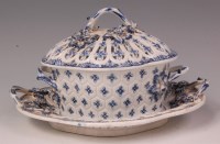 Lot 344 - A Lowestoft porcelain chestnut basket and...